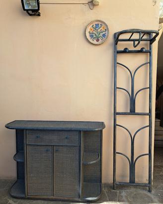 Set Ingresso Vintage Anni '60 in vimini