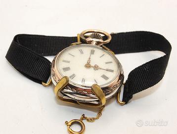 Bracciale orologio signora fine 800 argento oro