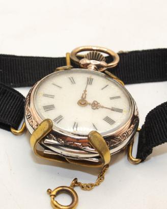 Bracciale orologio signora fine 800 argento oro