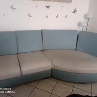 divano con penisola in pelle nautica 