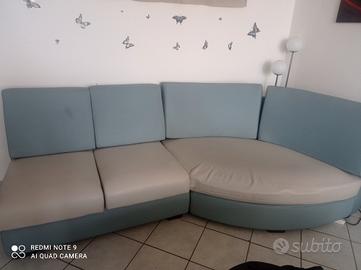 divano con penisola in pelle nautica 