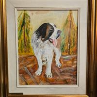 Quadro San Bernardo Cane dipinto a mano
