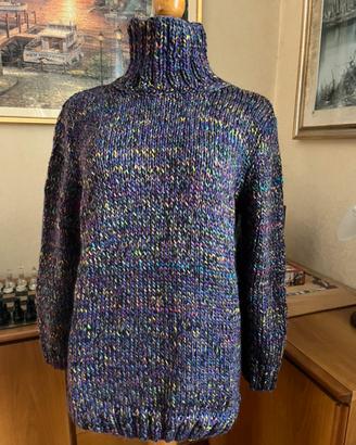 Maglione pesante lungo collo alto taglia L