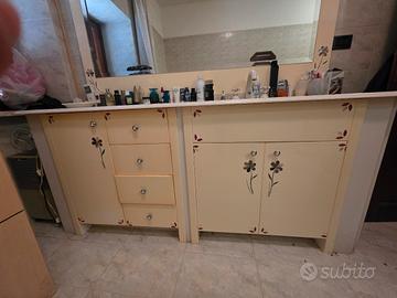 Mobile bagno doppio lavabo fatto da artigiano