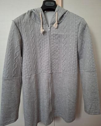 Felpa oversize con cappuccio e cerniera donna