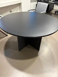 Tavolo riunioni rotondo nero venato