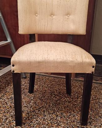 sedia design imbottita, legno e stoffa