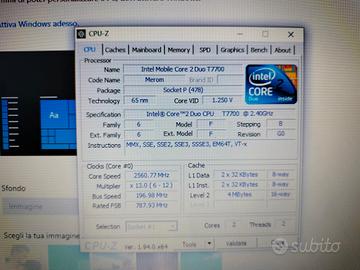 Lenovo g550 Intel core2duo T7700 2.4 GHz