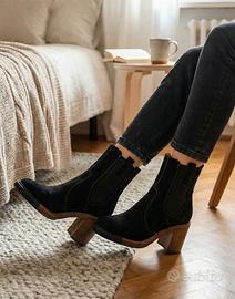 Stivaletti Fabi in camoscio nero - N.36 (pagati 27