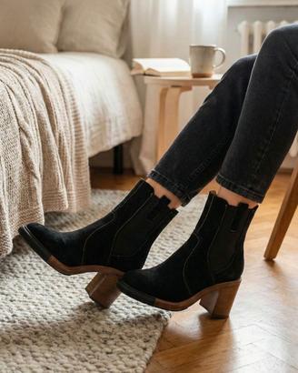 Stivaletti Fabi in camoscio nero - N.36 (pagati 27