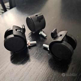 Rotelle girevoli 40mm con freno M8 (3 pz)