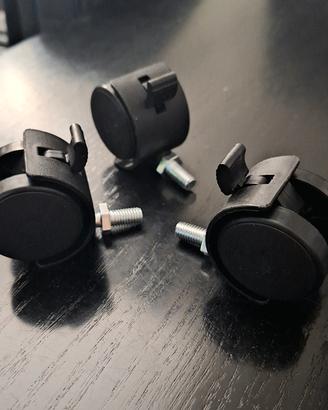 Rotelle girevoli 40mm con freno M8 (3 pz)