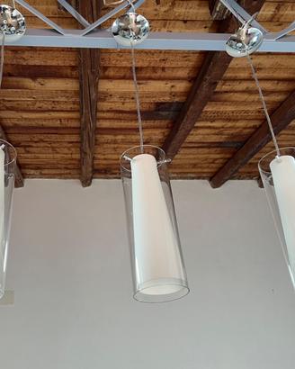 3 Lampadari / Faretti a sospensione cilindriche