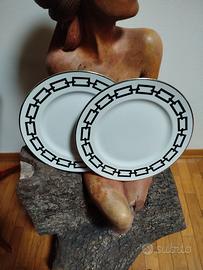 Coppia Piatti Segnaposto Ginori 1735 Catene Nero