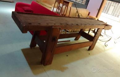 tavolo da falegname vintage antico