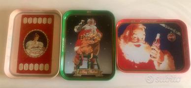 3 VASSOI DI LATTA COCA-COLA NATALE - VINTAGE