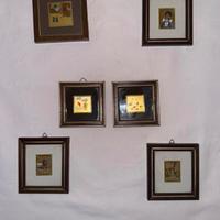 Quadri realizzati su foglia d’oro 22kt. 6 pezzi