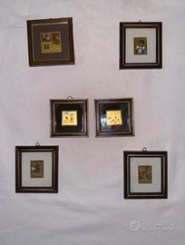 Quadri realizzati su foglia d’oro 22kt. 6 pezzi