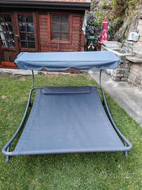 Lettino da giardino matrimoniale con baldacchino