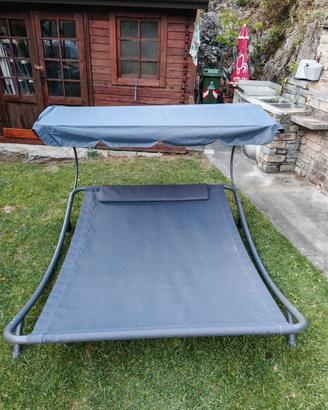 Lettino da giardino matrimoniale con baldacchino