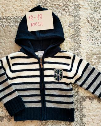 cardigan con cappuccio 12/18 mesi