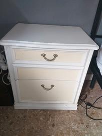 Comodini legno laccati bianco lucido