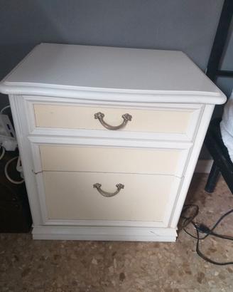 Comodini legno laccati bianco lucido