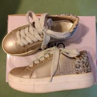 sneaker da bambina oro e bianco n.29