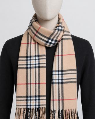 sciarpa a quadri beige 