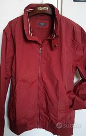 Giubbino impermeabile bordeaux da uomo