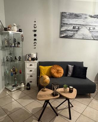 Divano letto 2 posti in tessuto stile scandinavo