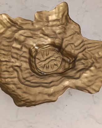 Centrotavola decorativo amber shell glass