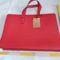 Borsa portadocumenti in pelle rossa