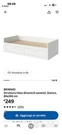 letto ikea divano singolo/matrimoniale brimnes
