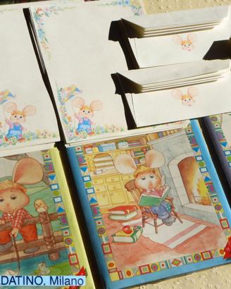 🐭 TOPO GIGIO Vintage 1990 CARTA da LETTERE papel