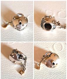 Pandora charm Lucchetto cuore Bitono oro 14k Nuovo
