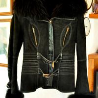 Giaccone made in Italy in shearling e vernice