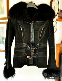 Giaccone made in Italy in shearling e vernice