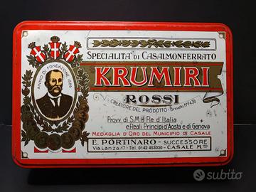 Scatola in latta Vintage Krumiri Rossi