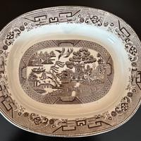 Piatto terraglia inglese decoro "Willow pattern"