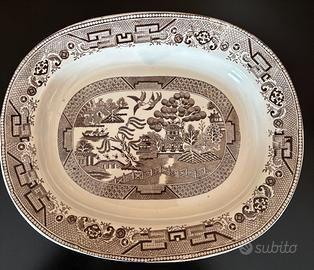 Piatto terraglia inglese decoro "Willow pattern"