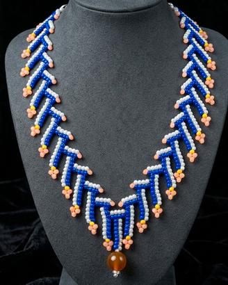 Collana Artigianale etnica Vintage Gemma Ambra