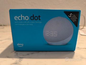 Amazon Echo Dot (5ª gen) con orologio - Azzurro - 