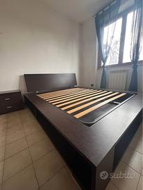 Letto contenitore stile FUTON con due comodini