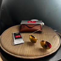 Ray-Ban RB3447 Round Metal Chromance Oro/Rosso