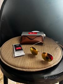 Ray-Ban RB3447 Round Metal Chromance Oro/Rosso