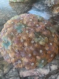 Plafoniera fiori di vetro di Murano