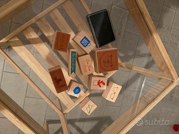 10 Timbri in legno decorativi