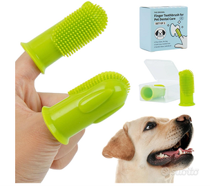 Set 2 Spazzolini da Dito Silicone per Cani/Gatti c