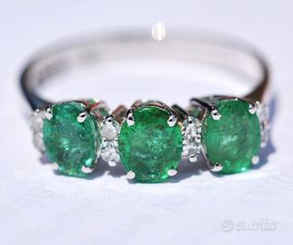 gioielli Anello Oro bianco 18kt diamanti bianchi